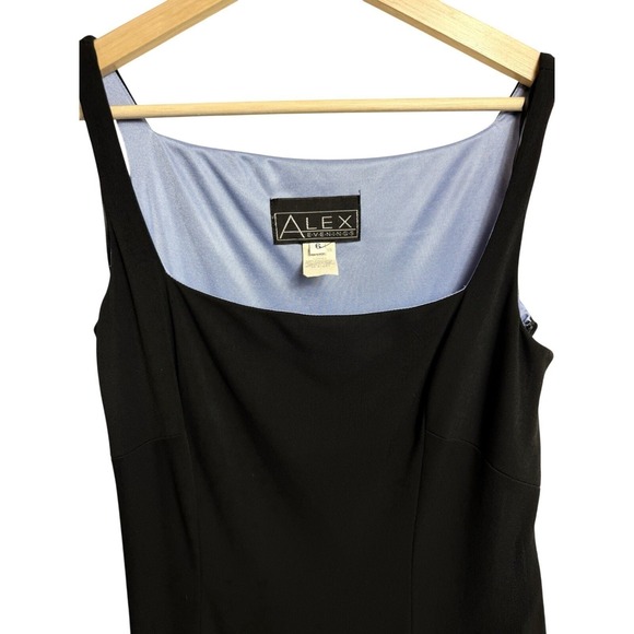 Alex Evenings Midi Dress Sleeveless Black Party Cocktail Dress Size 6 - Picture 5 of 7